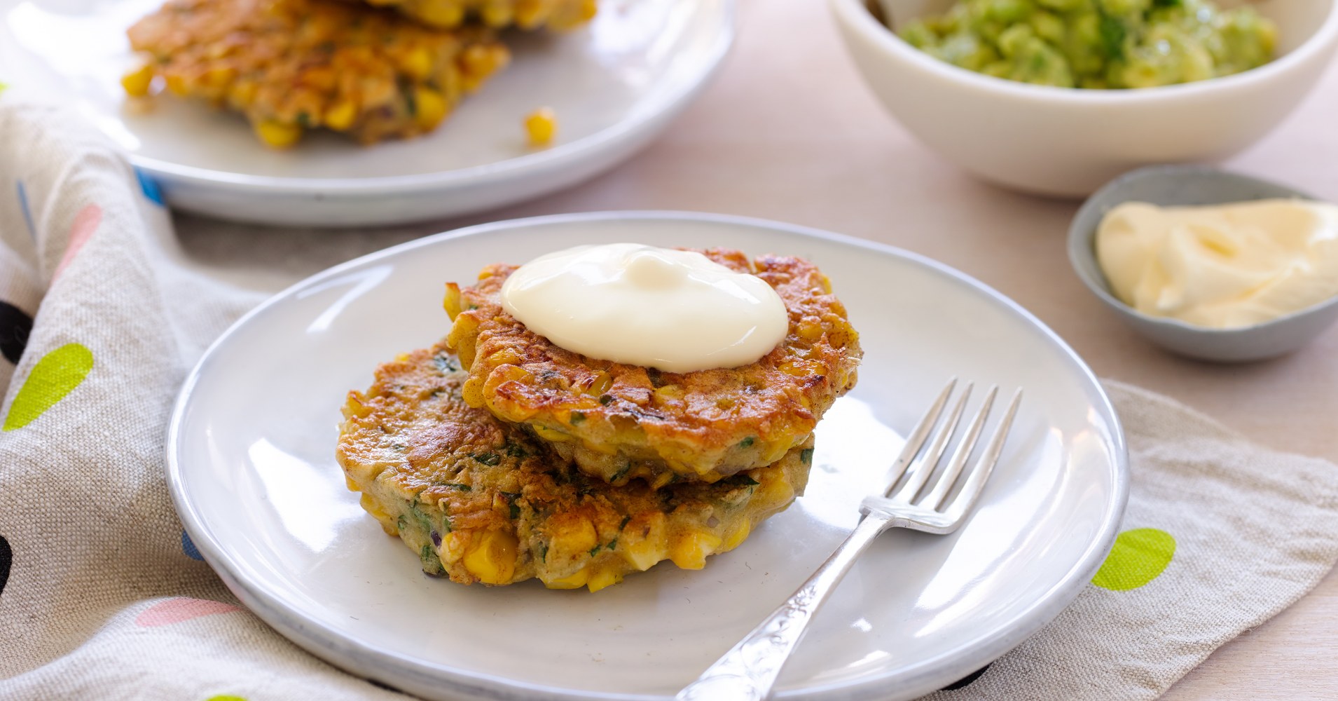 Sweetcorn Fritters with Avocado Smash Recipe | myfoodbook | Western Star Recipes